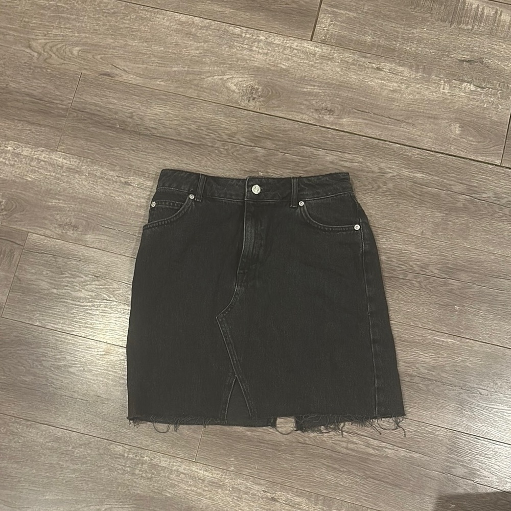 Classic Black Denim Skirt